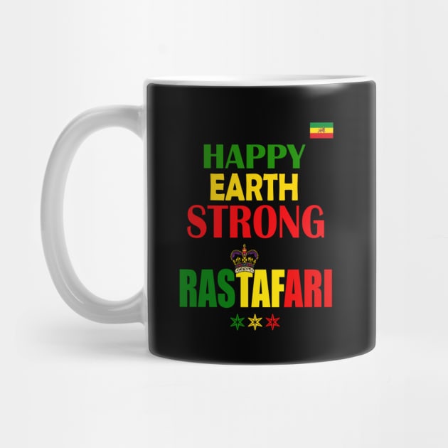 Happy Earth Strong Rastafari, Ethiopia Flag by alzo